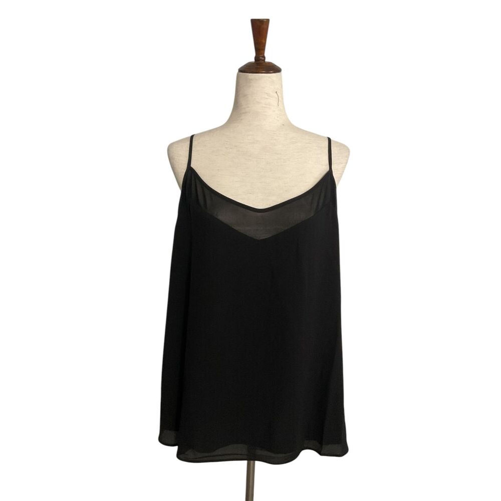 Tahari Black Cami Mesh Lined Tank Size XL - Picture 3 of 13